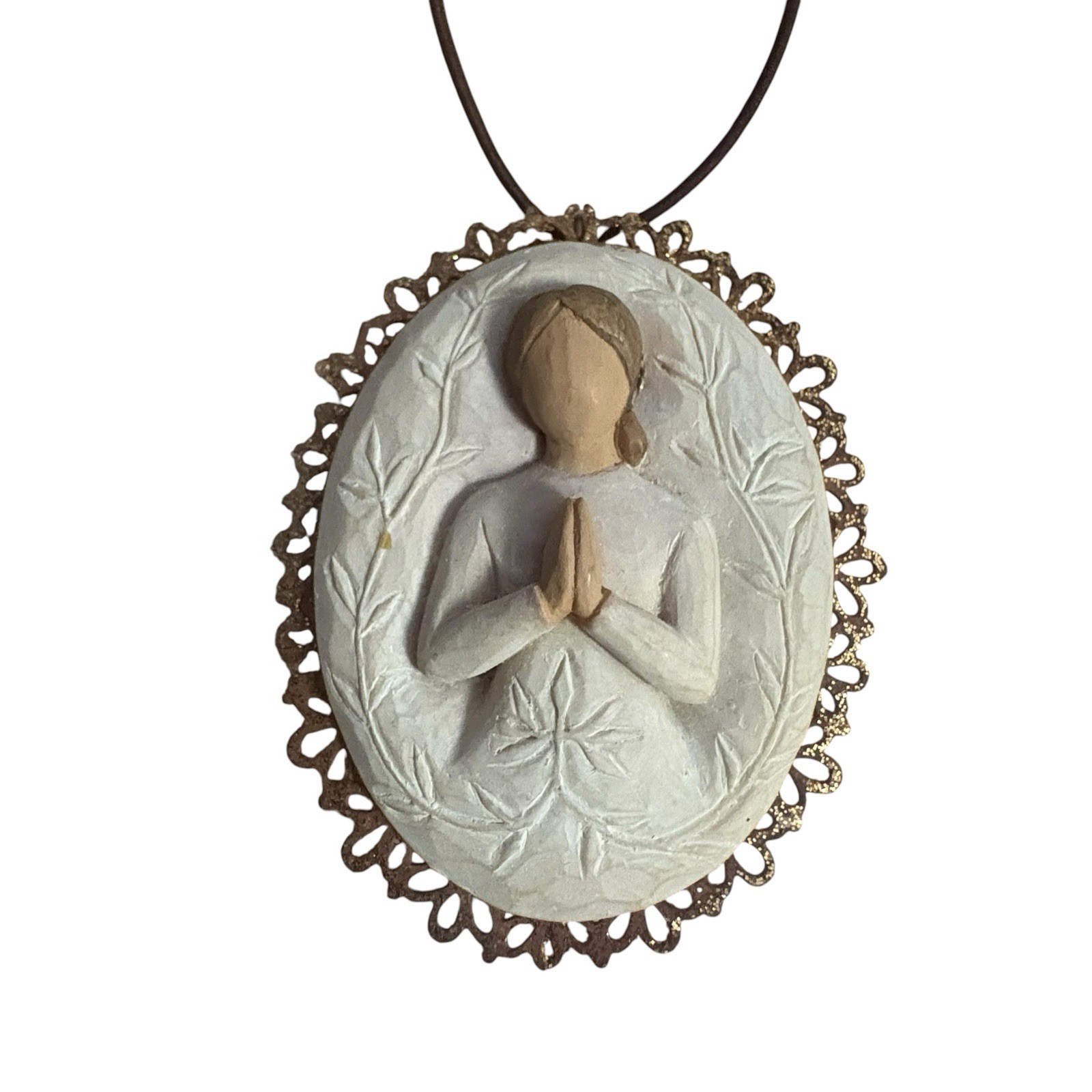 WILLOW TREE #26213 “A Tree A Prayer” by Demdaco Woman Metal Edge Ornament