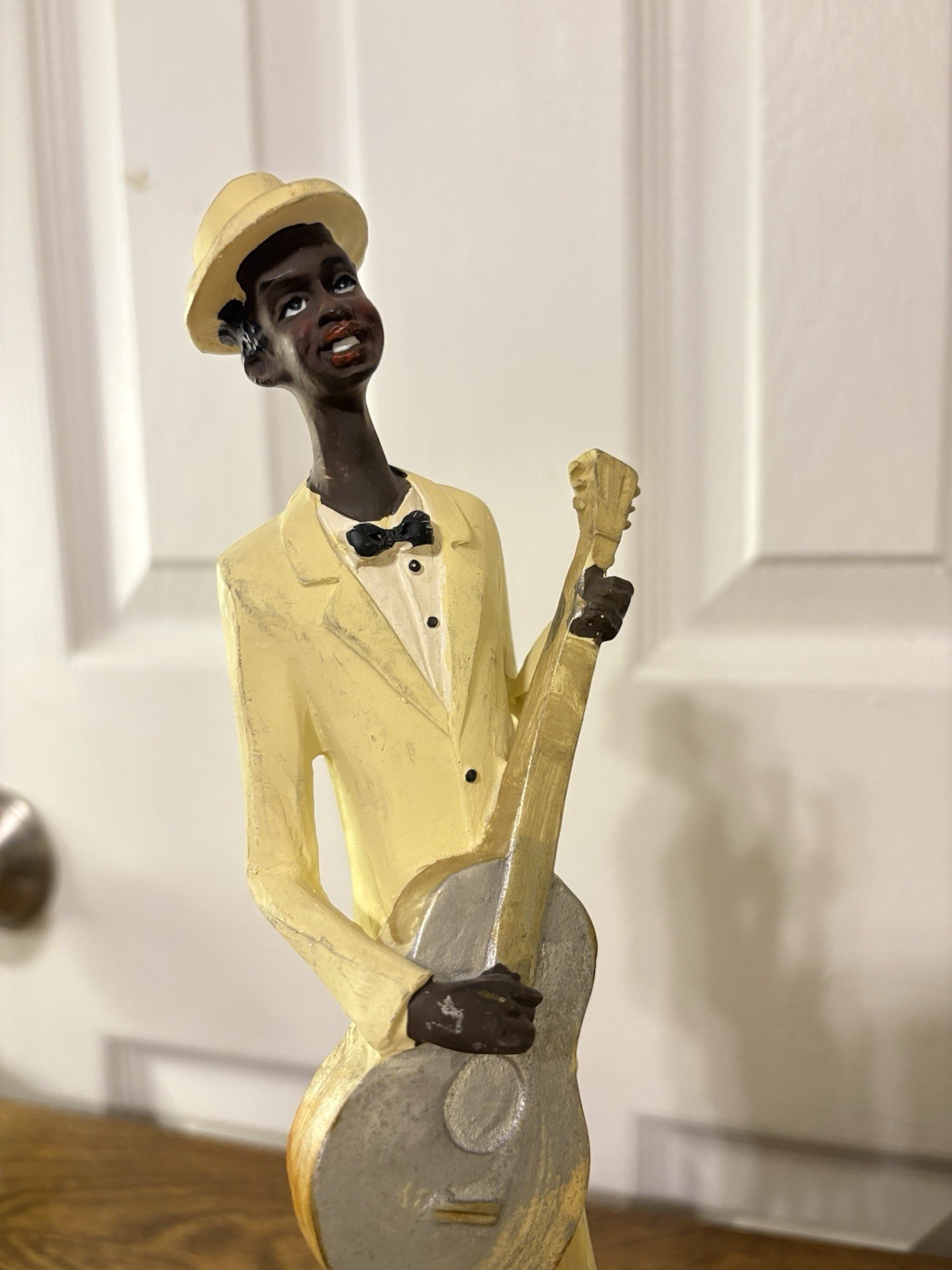 Set Of 2 13” Wooden Figurines Of Jazz Players