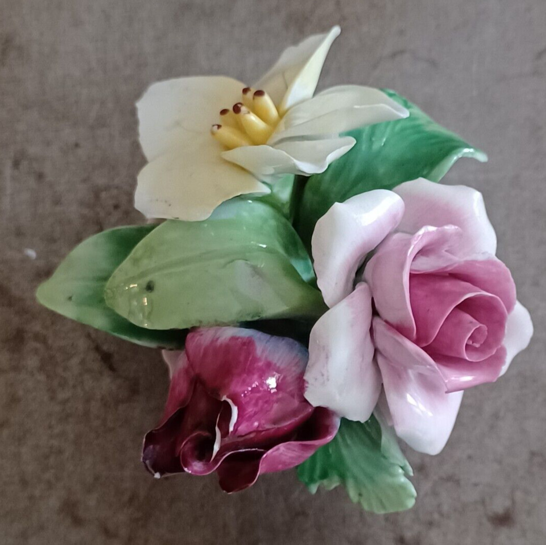 Staffordshire Bone China Flowers Made In England 3.2″ Tall