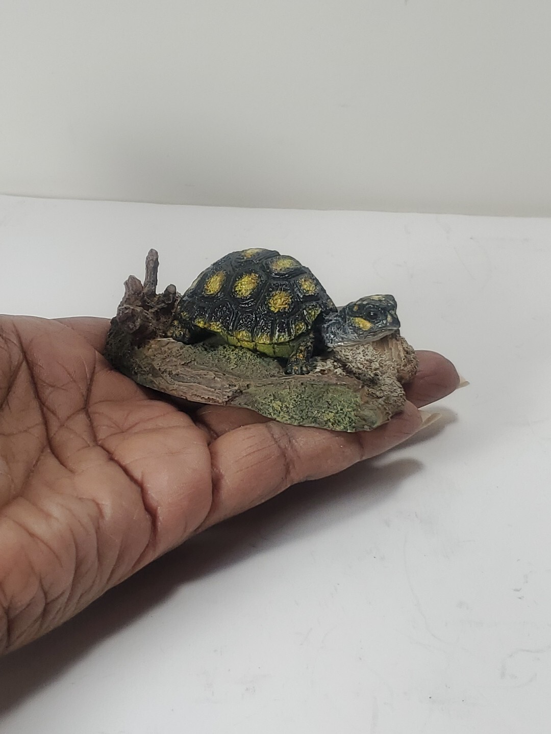Second Nature Design RedFooted Tortoise Resin Wood Wildlife Collection Realistic