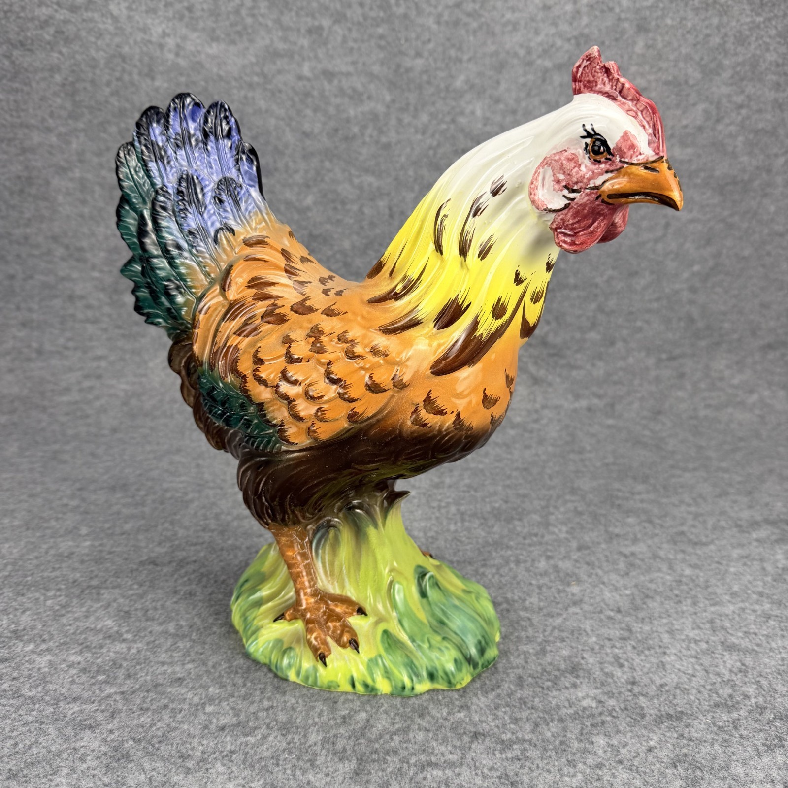 Intrada Italian Ceramic Hen Chicken Figurine Hand Painted 11” Made in Italy