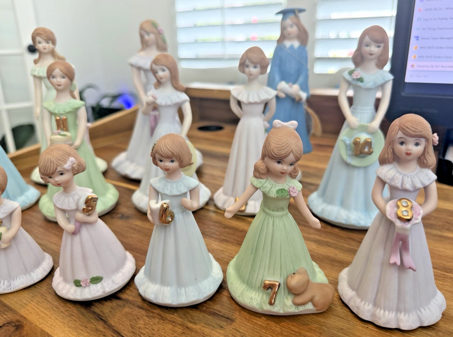 GROWING UP GIRLS Enesco Birthday Dolls Years One Through Sixteen Graduation 1-16