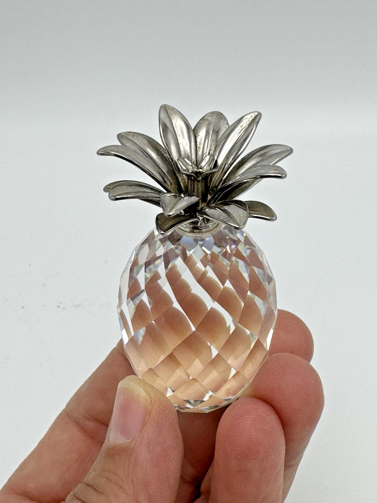 Swarovski Silver Crystal Pineapple, Small 7507 060 001 Silver Rhodium Leaves