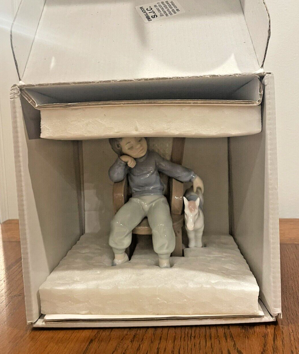 Lladro Porcelain Figurine #5846 All Tuckered Out Boy Sleeping Original VTG Box