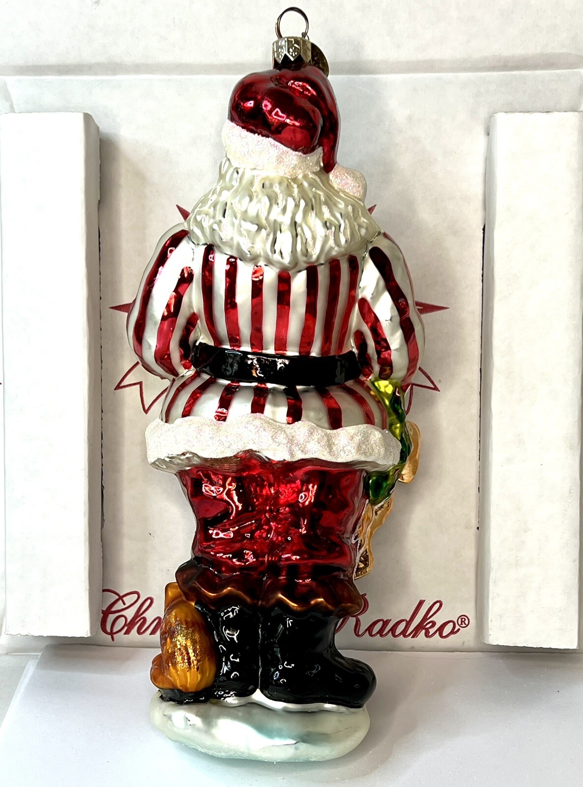 Radko RING IN THE HOLIDAYS Ornament 2000 9.5” Santa Cat