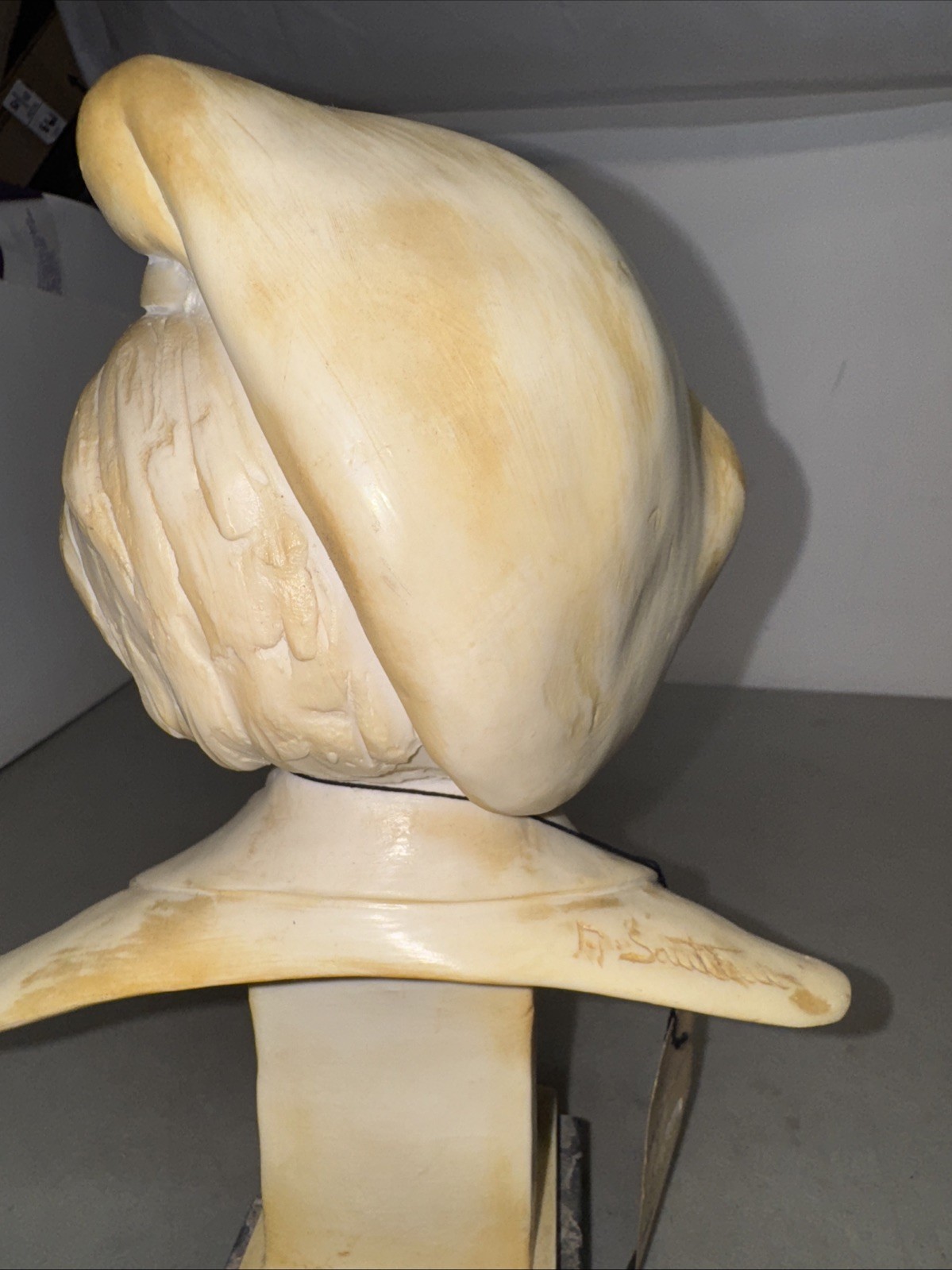 A. Santini Italy Alabaster Marble German Composer Richard Wagner Sculpture Bust