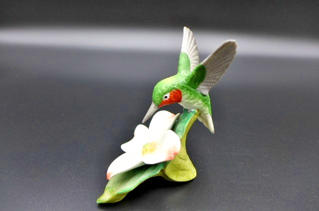 Vintage Andrea By Sadek Hummingbird On White Dogwood Flower Hand Painted #8874