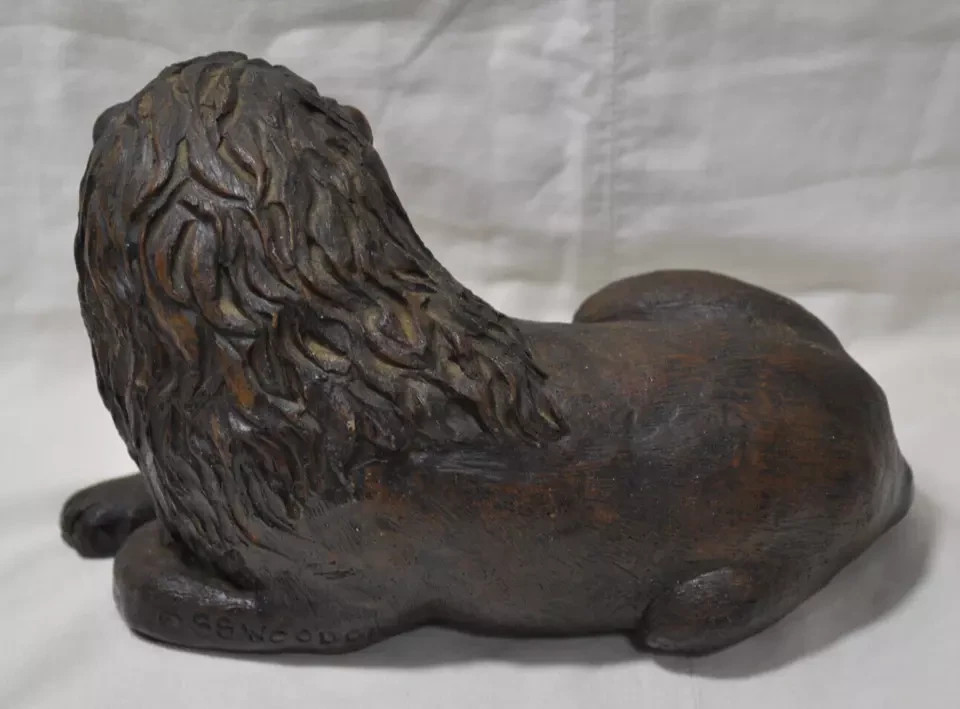 Woodcast Collectables Lion Statue Sculpture Figure Home Decor