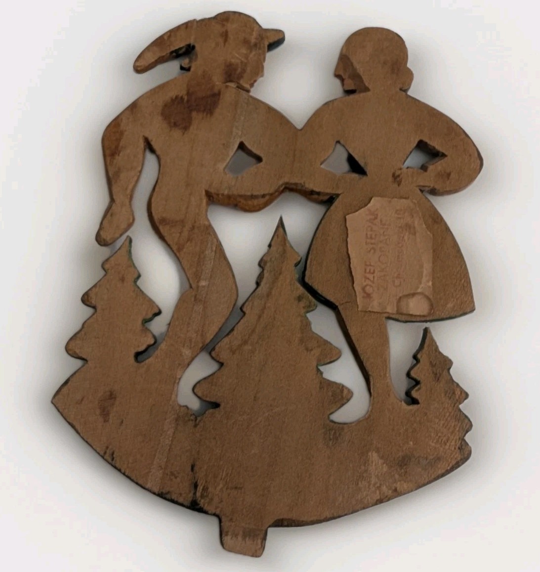 Polish Zakobane Folk Art Jozef Stepak Linden Wood Traditional Dancers Decor