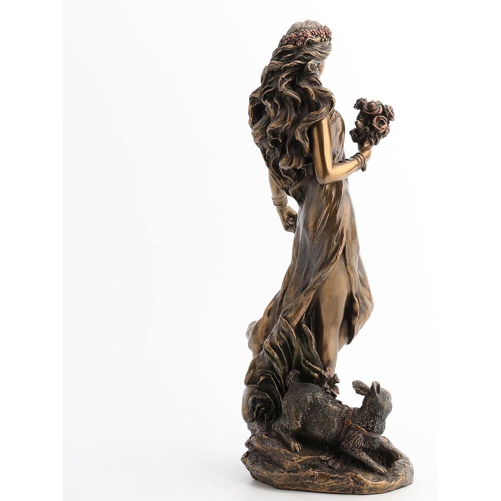 Ostara Goddess of Easter Bronze Statue Resin Germanic Figure Crafts Gift 10.3 In