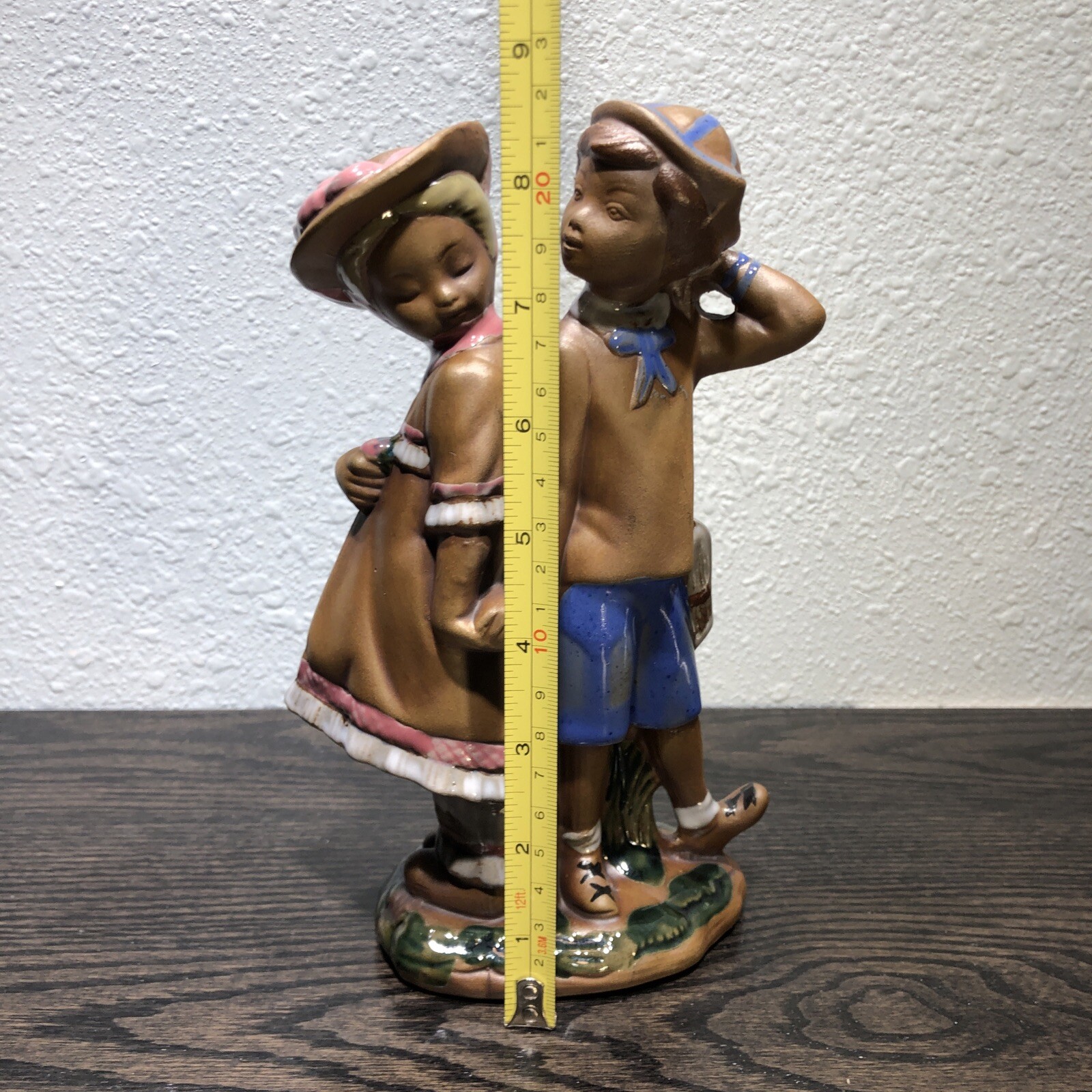 Vintage “Sweethearts” 8 3/4” Figurine Terra Cotta Studio Pottery,USA #335 •NICE•