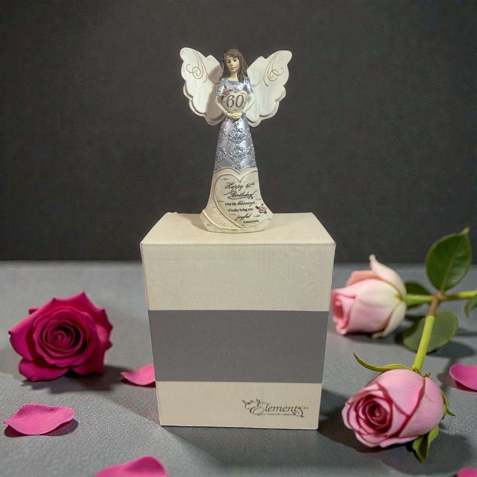 Elements Guardian Angel Figurine 60th Birthday Celebration Birchwood Accents