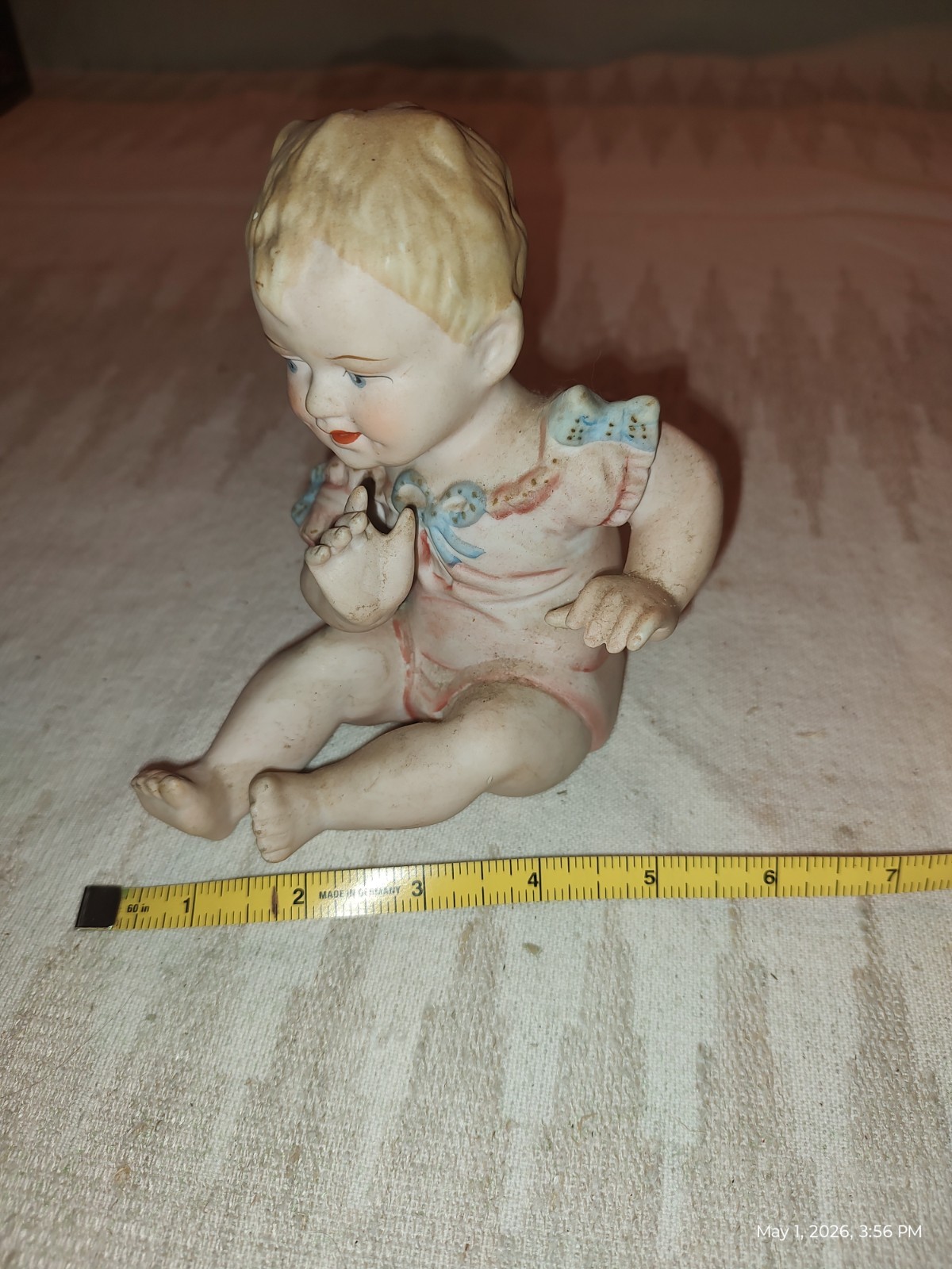 Andrea by Sadek Piano Babies 3 individuals hand painted bisque Mid-century