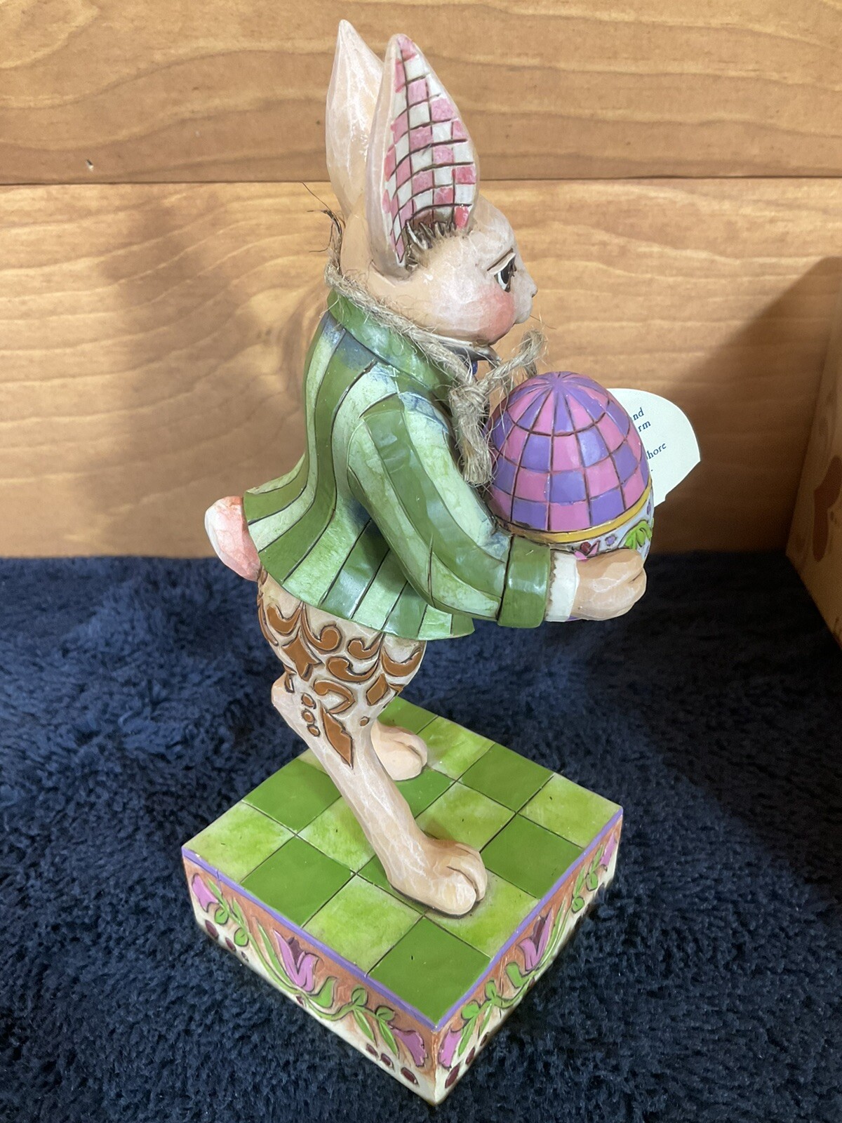 Jim Shore Colorful Delights 4007542 Easter Bunny 2006 with Egg 8″