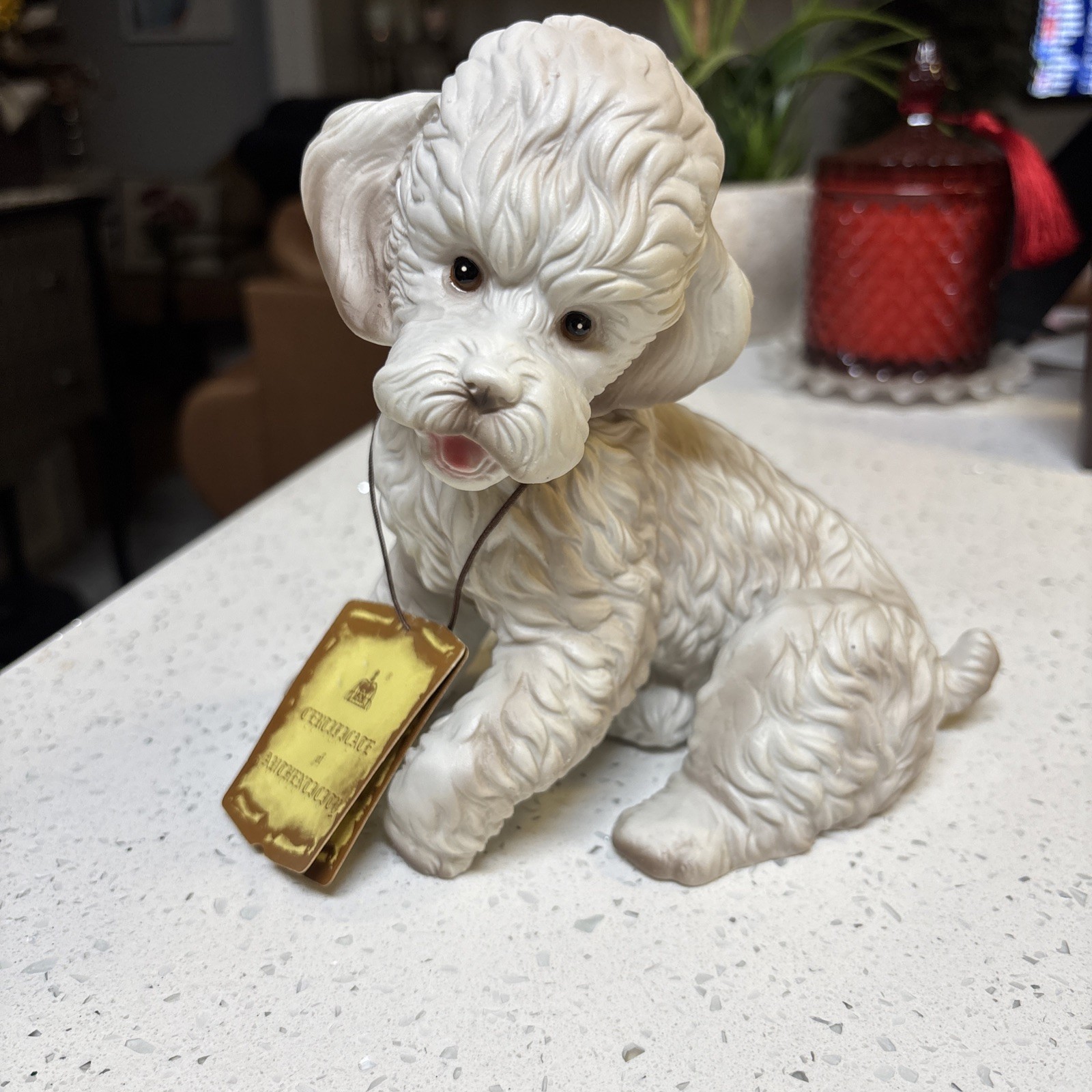 COA Vintage Arnart Collectors Edition Royal Crown Porcelain Poodle 7” Figurine