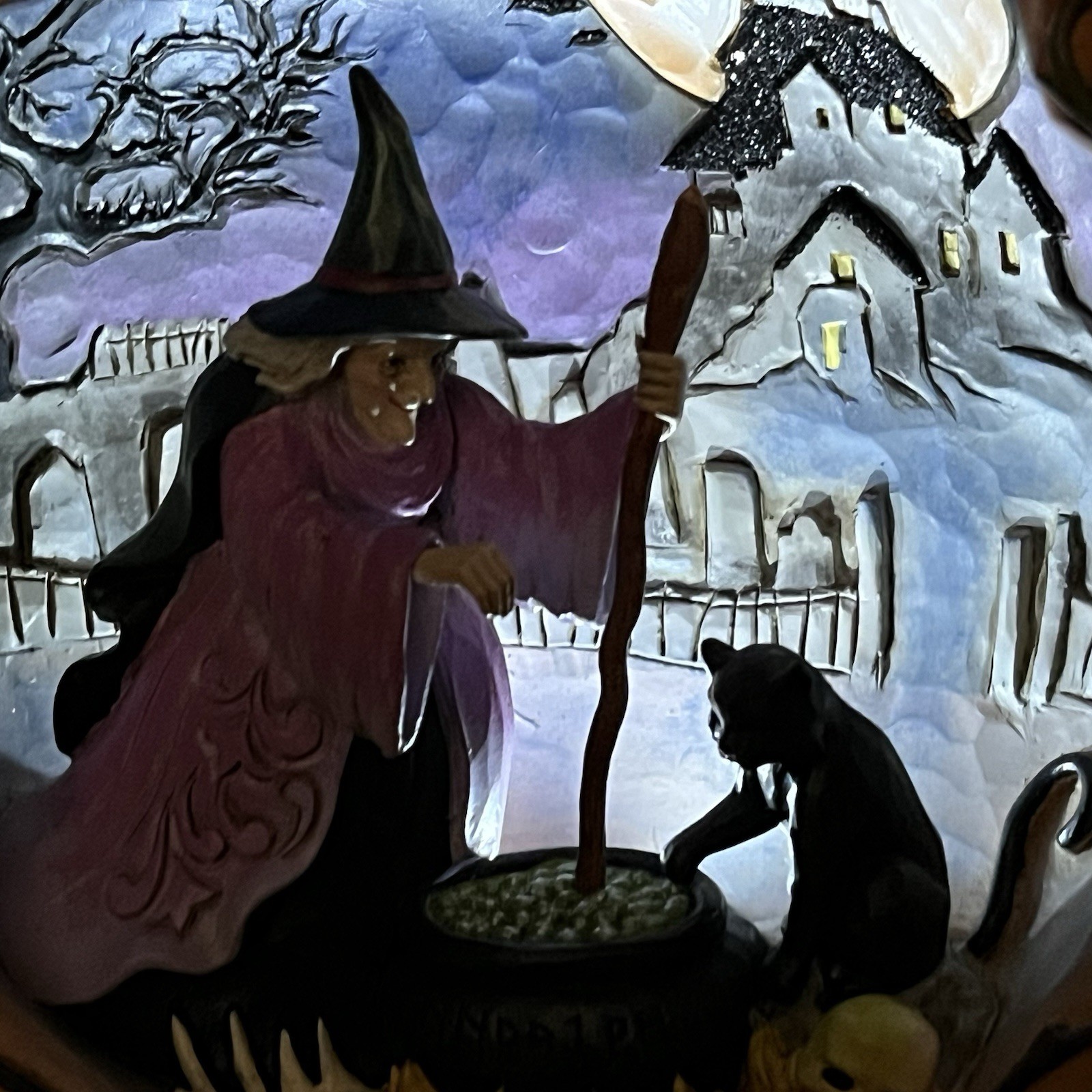 Jim Shore LIGHTED PUMPKIN DIORAMA FIGURINE-COME IN FOR A SPELL 6014484 NEW
