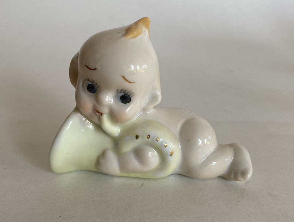 5pcs Vtg Kewpie Musician Figurines Japan Tuba-Violin-Cello-Drum-Mandolin