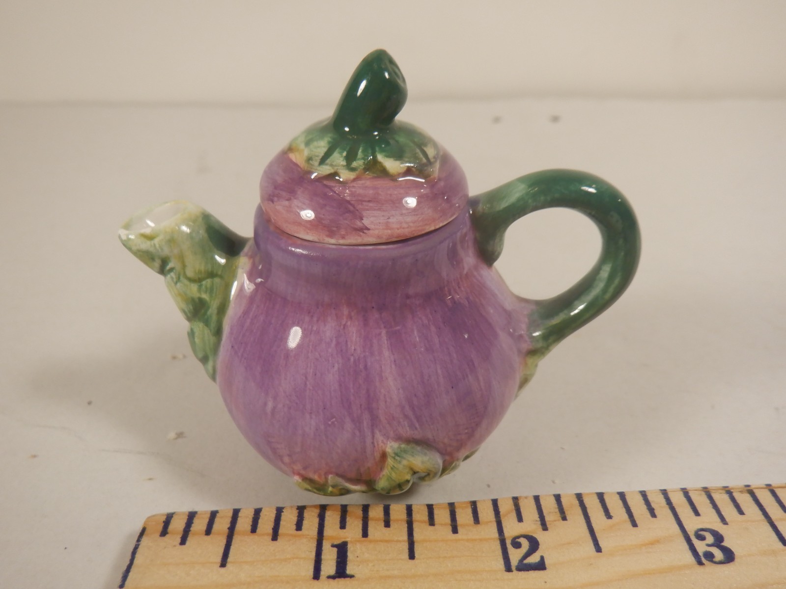 Miniature Eggplant Teapot Collectable by Wang’s International