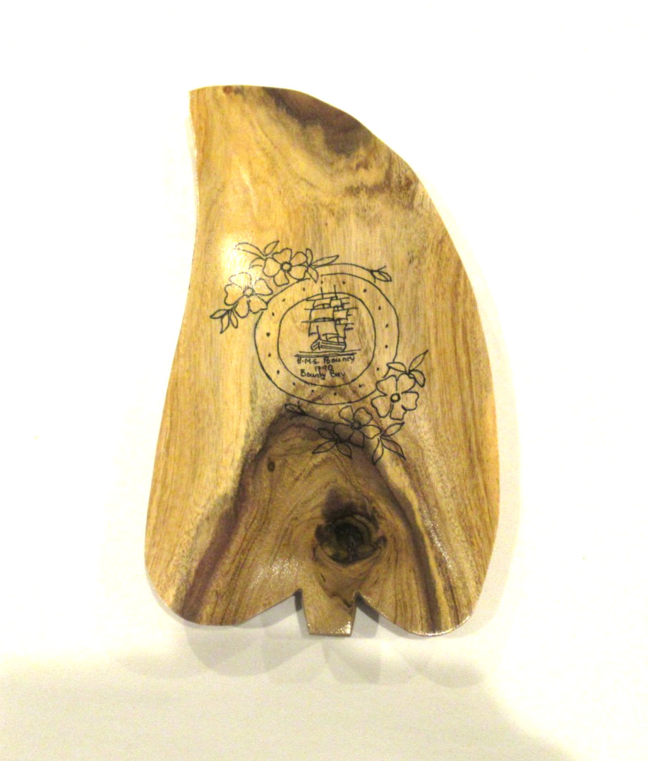 HMS Bounty carving by Carol Christian, c. 2016, 11.5 inches