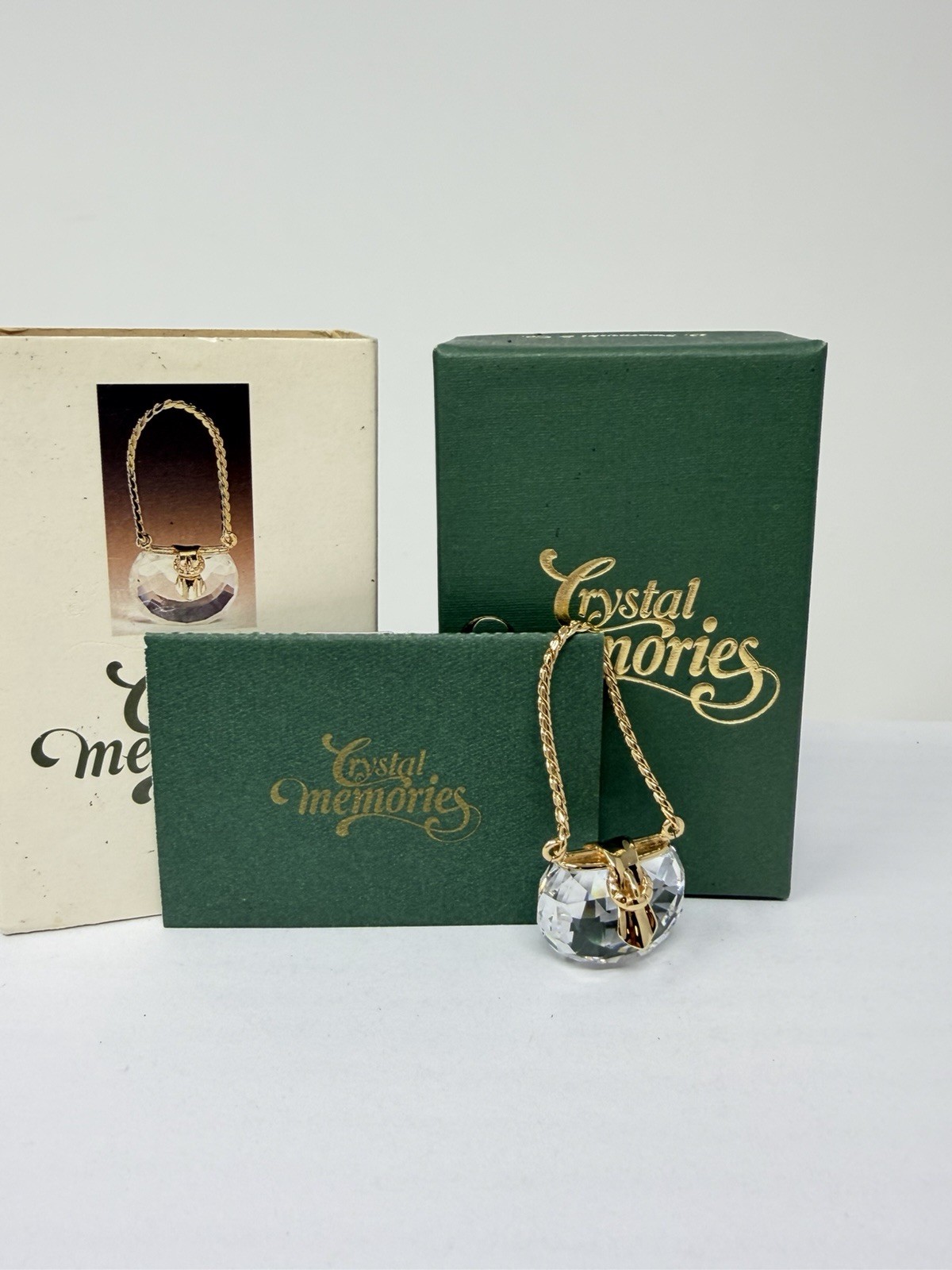 Swarovski Crystal Memories Mini Handbag Purse Gold 171190 Retired Boxed