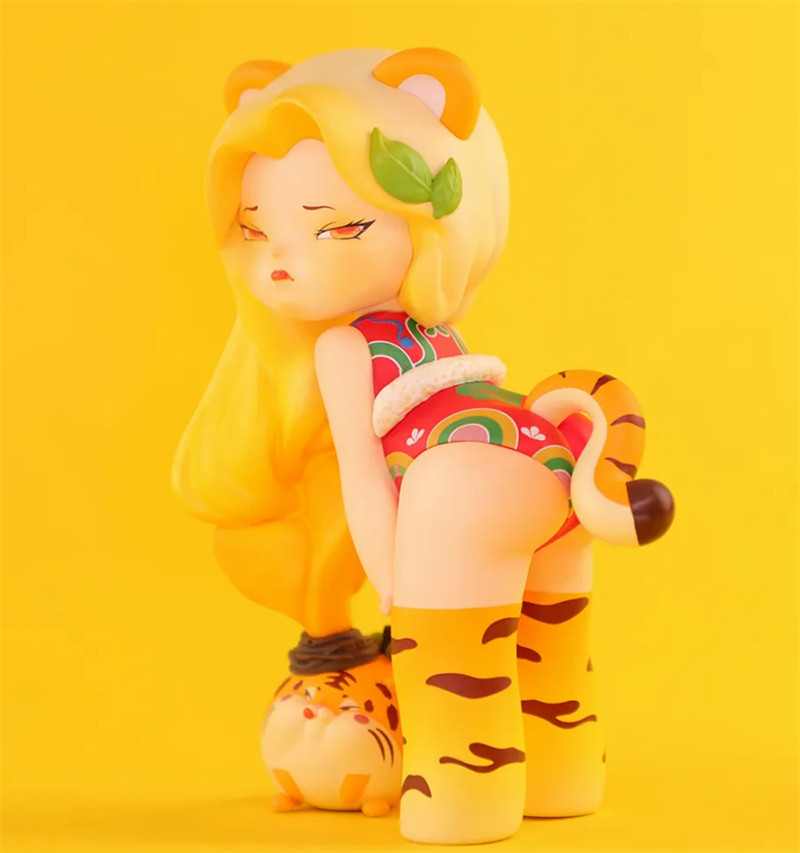 Fobbi Tiger Girl Limited Collectible Resin Art Fashion Figure 15cm New In Stock