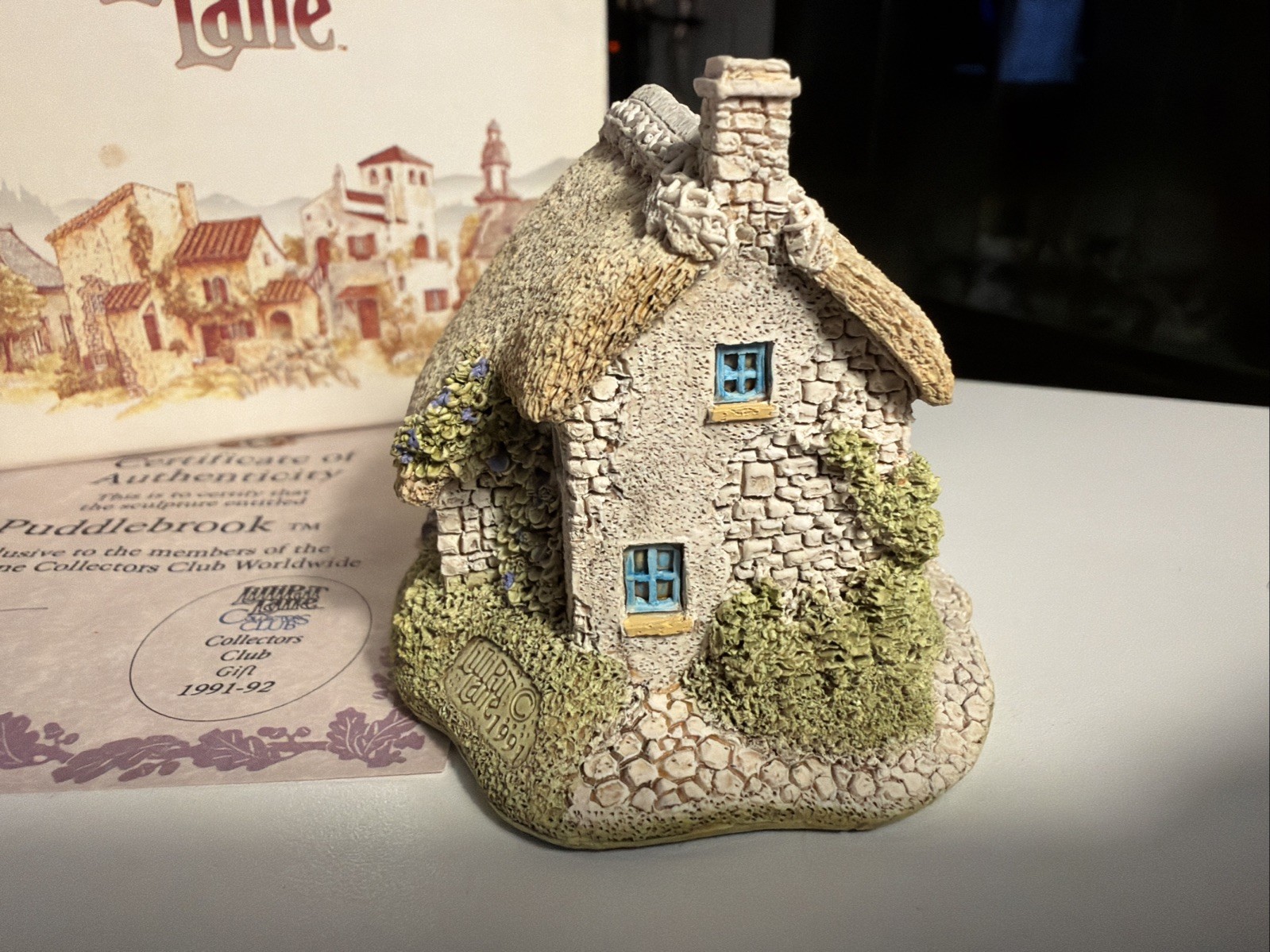 Lilliput Lane PUDDLEBROOK Cottage Figurine COLLECTORS CLUB 1991 W/COA, Box