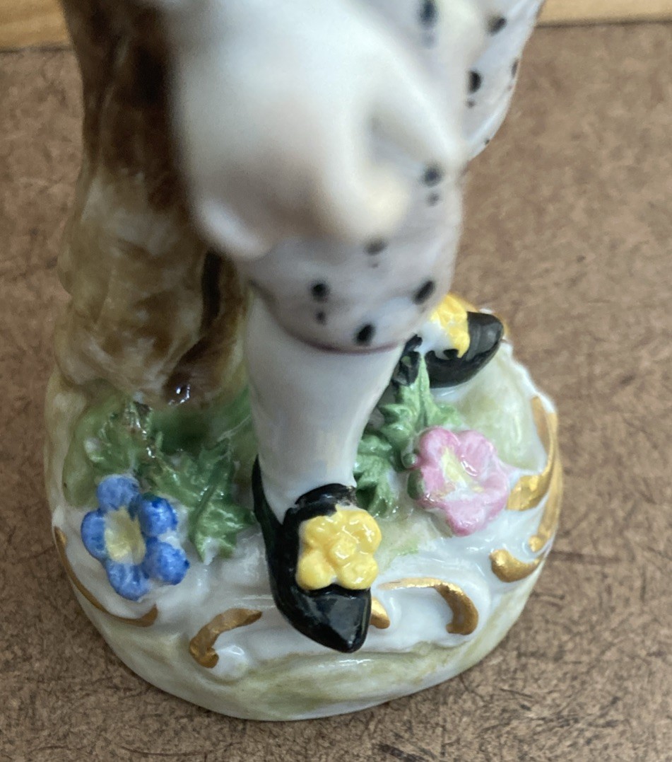 2 Antique Karl Thieme Porcelain Grape Seller Figurines MINT CONDITION!