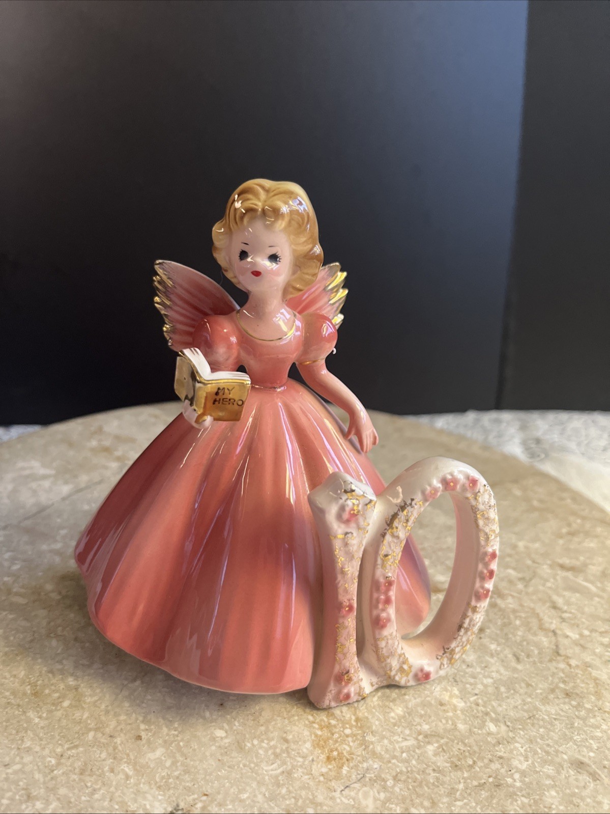 1960’s Josef Originals Ceramic Birthday Angel 10 Years Old Vintage Figurine