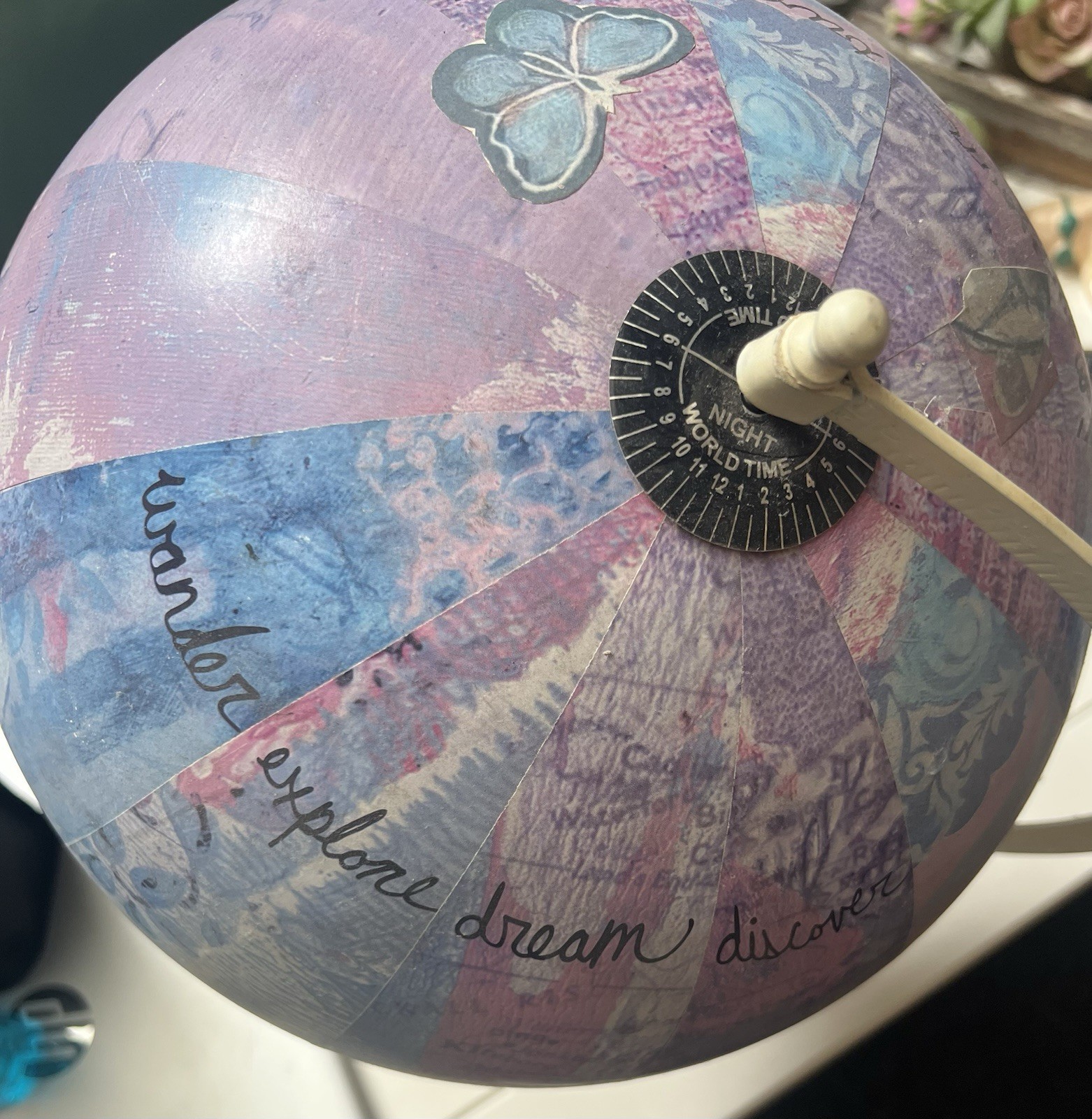 Kelly Rae Roberts “BELIEVE” 19” Decopage Globe