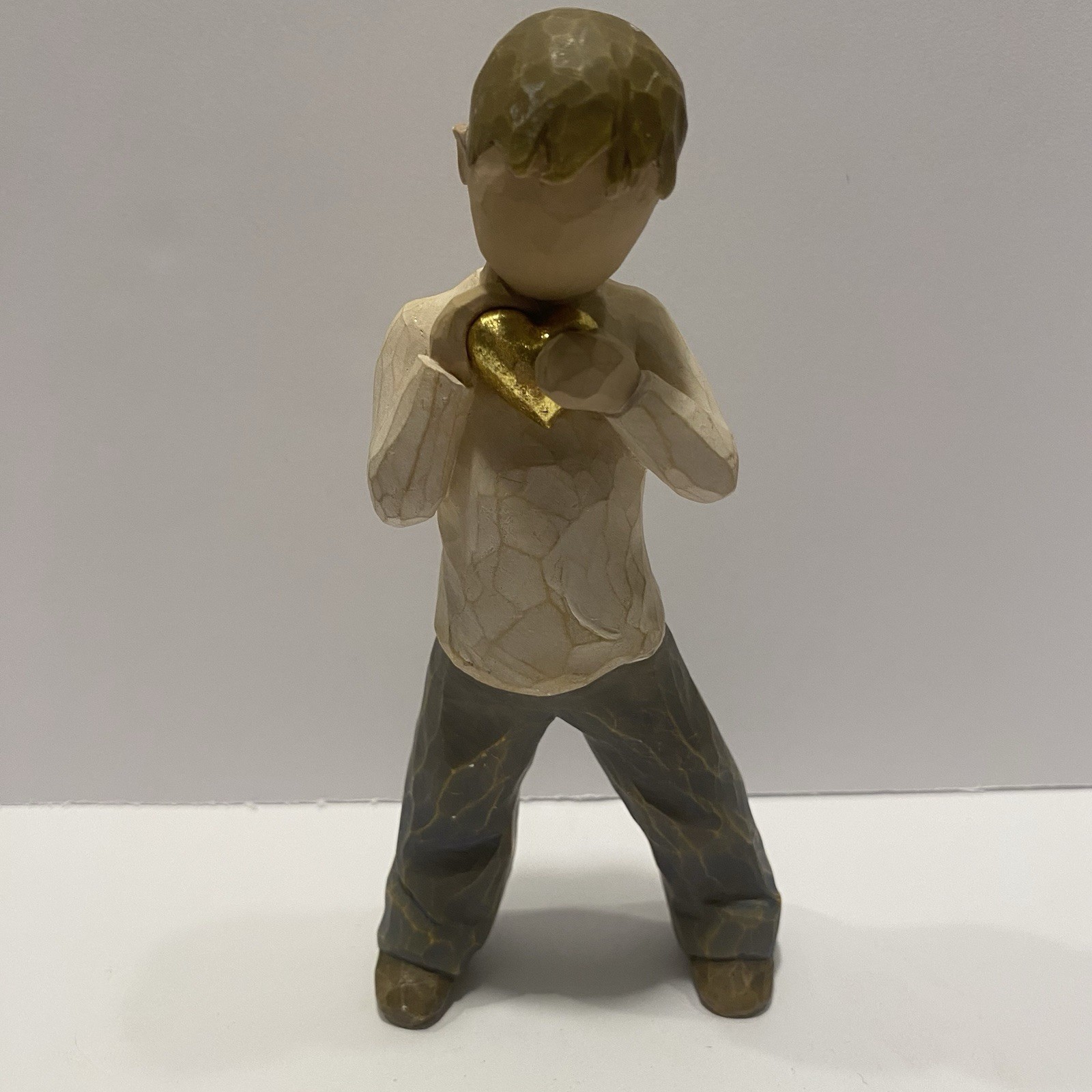 Willow Tree Heart of Gold Sculpted Figurine Standing Boy Figure Susan Lordi 2004