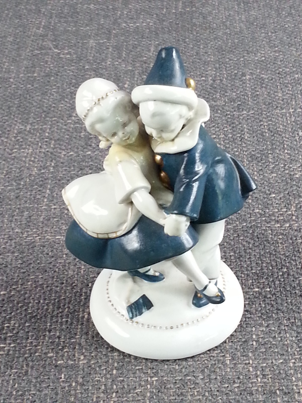 Antique Katzhutte Thuringia Children Dancing 6 Inch Porcelain Figurine