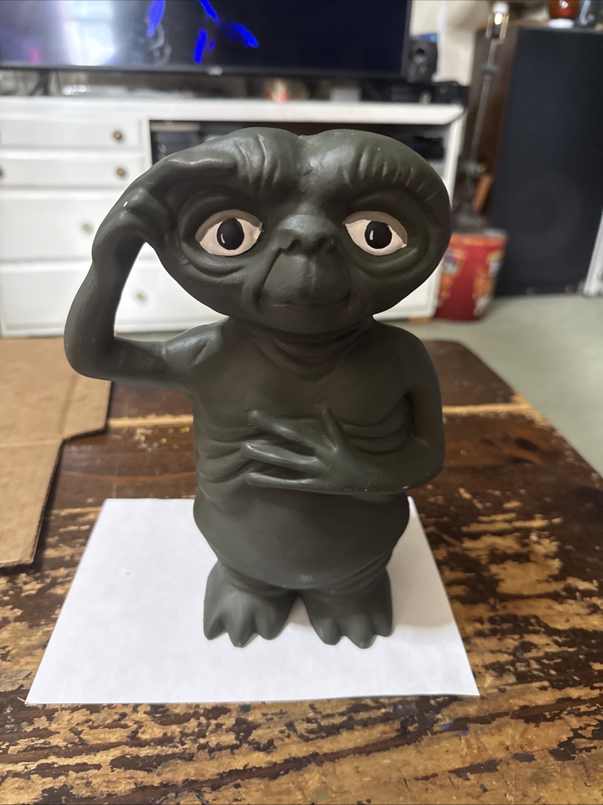 1980s Rare Vintage Ceramic 9.5” ET Figure Statue Extra Terrestrial Phone Home