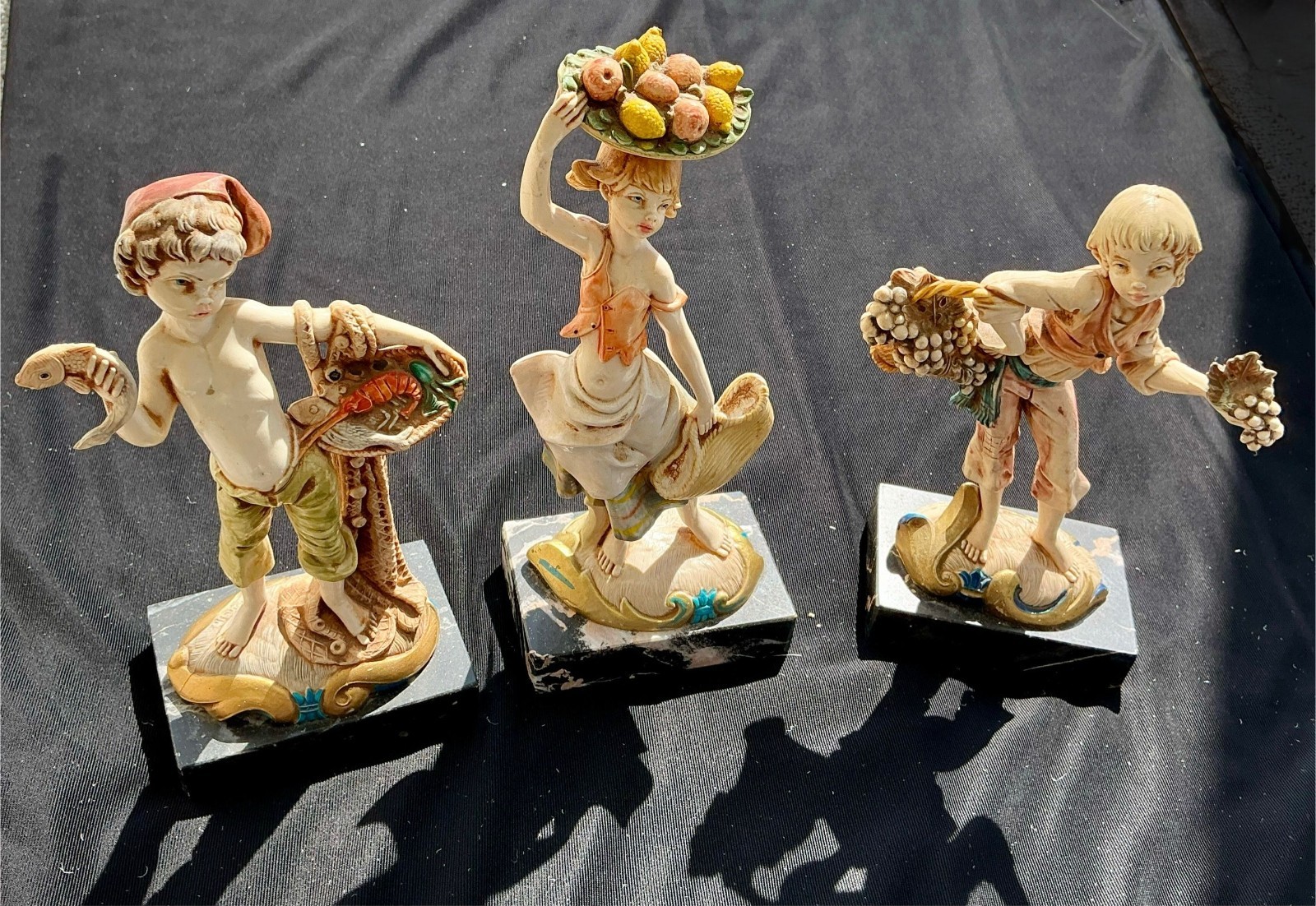 Vintage Figurines – Genuine Carrara Marble, made in Depose Italy. #721, 722, 727