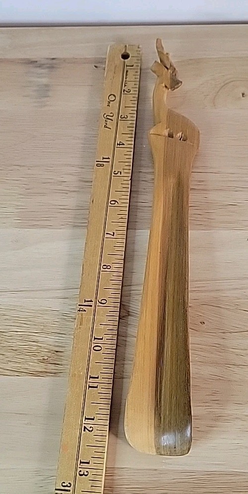 Hand Carved Antelope/Deer Wooden Shoe Horn Made In Kenya