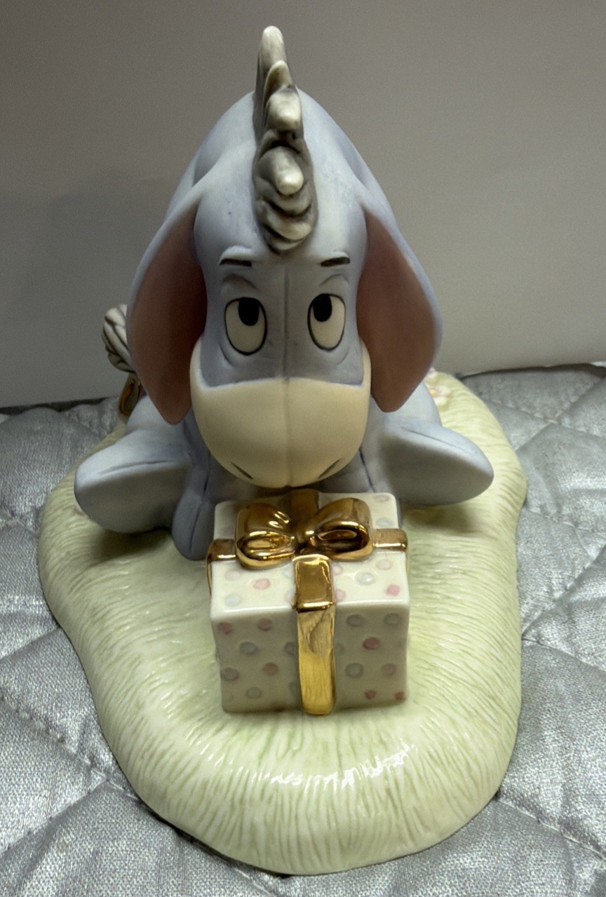Lenox Disney Eeyore For Me? Porcelain Figurine 24K Gold Winnie the Pooh Birthday
