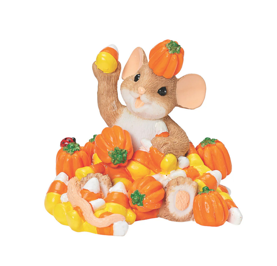 Charming Tails Halloween Candy Corn Mouse Figure New 2026 139695 Roman Gift