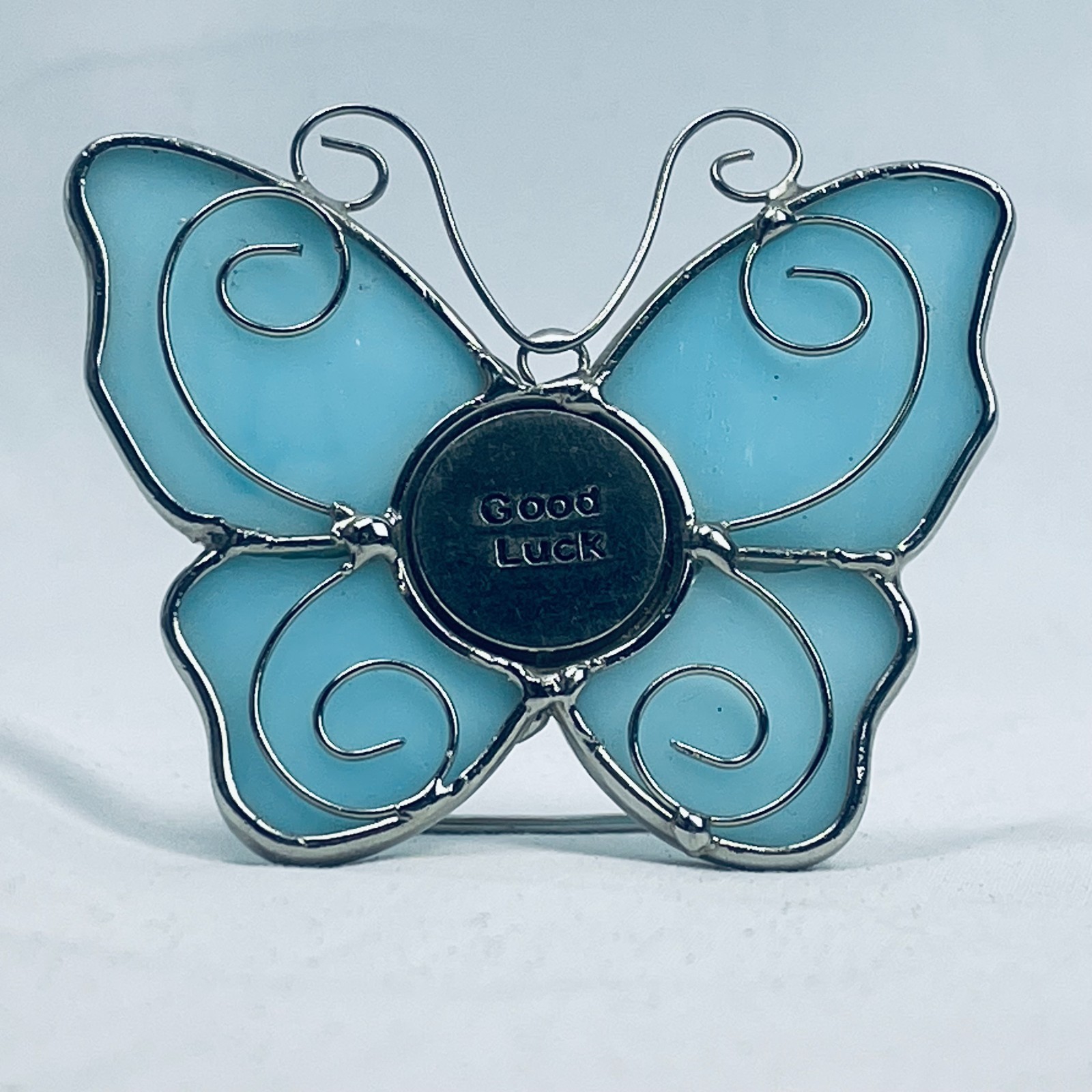 Butterfly Stained Glass Blue Standing Sculpture 3 Inches