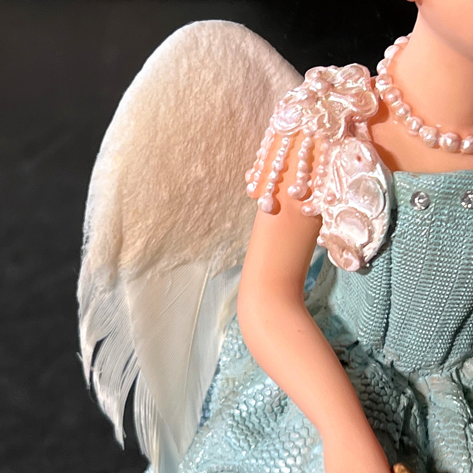 Vtg Madame Alexander Blue Mist Angel Stone Resin Figurine Orig Box COA Numbered