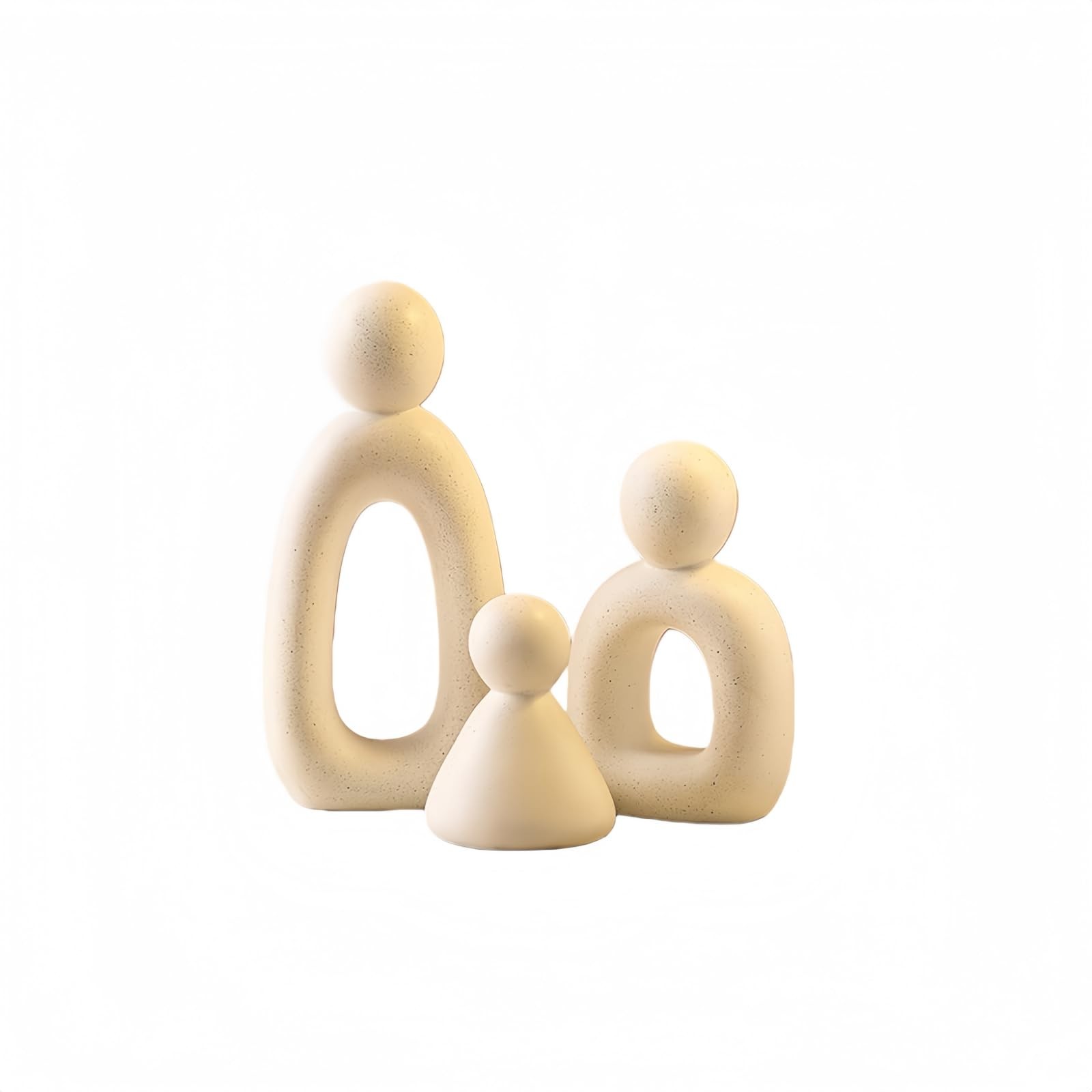 Abstract Family of 3 Collectible Figurines – White，Modern sculptures for home…