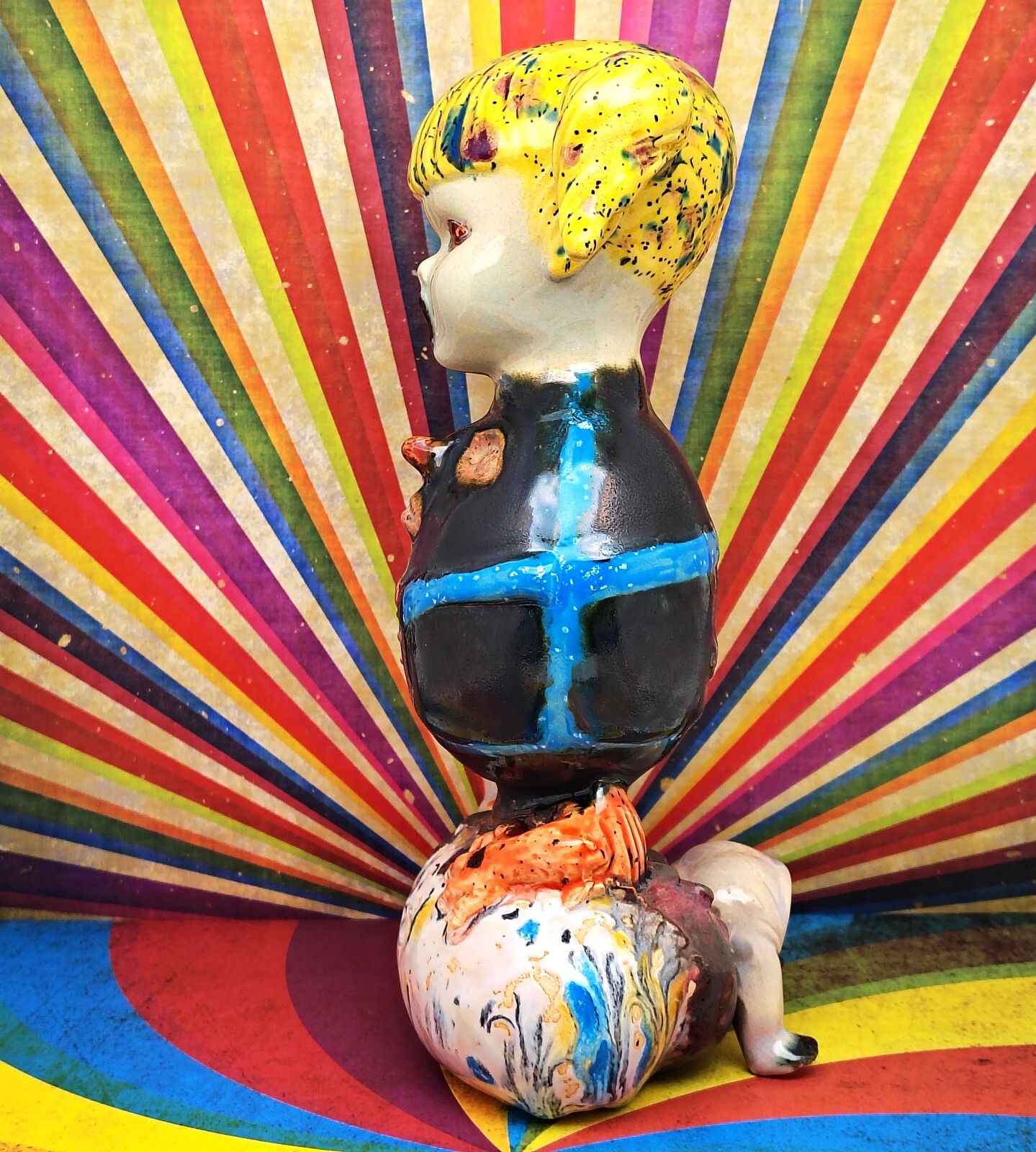 The Fall Of All Things Whimsical – Original Ceramic Figurine Humpty Dumpty Goth