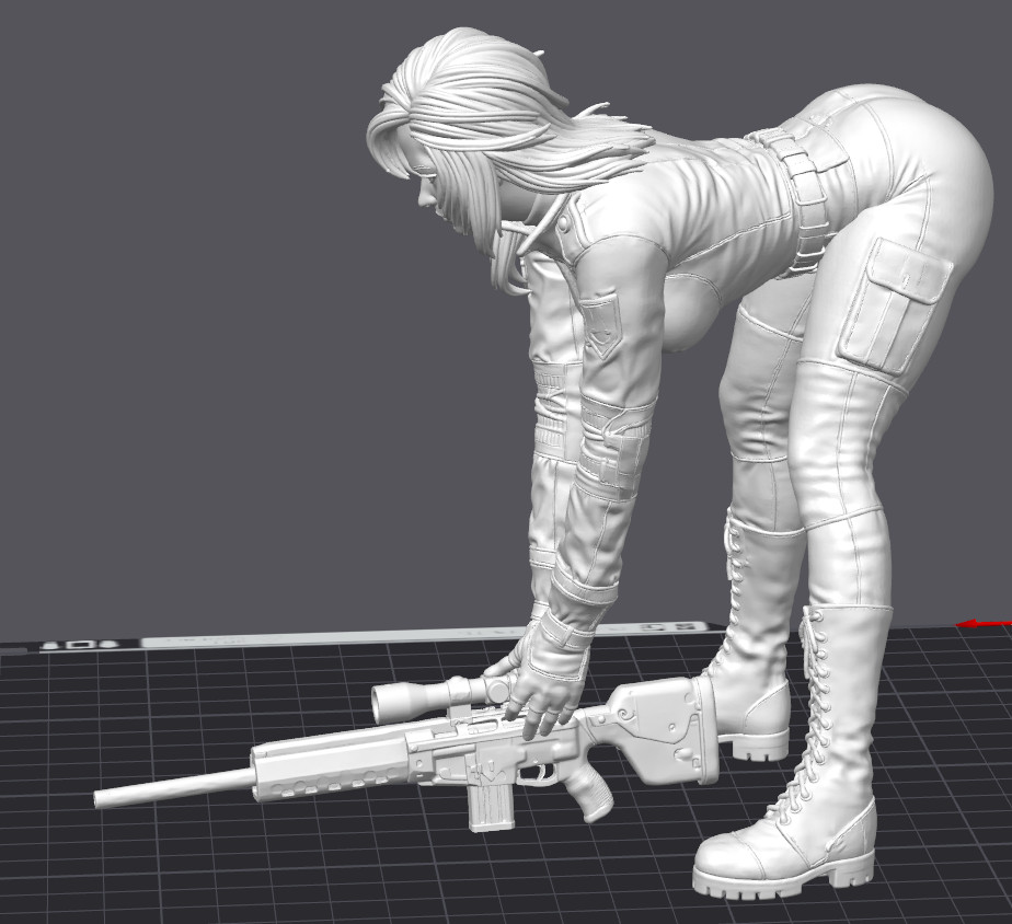 Sniper Wolf Picking Up Sniper Rifle Fan Art Tribute 3D Printed HOTT Paintable!!!