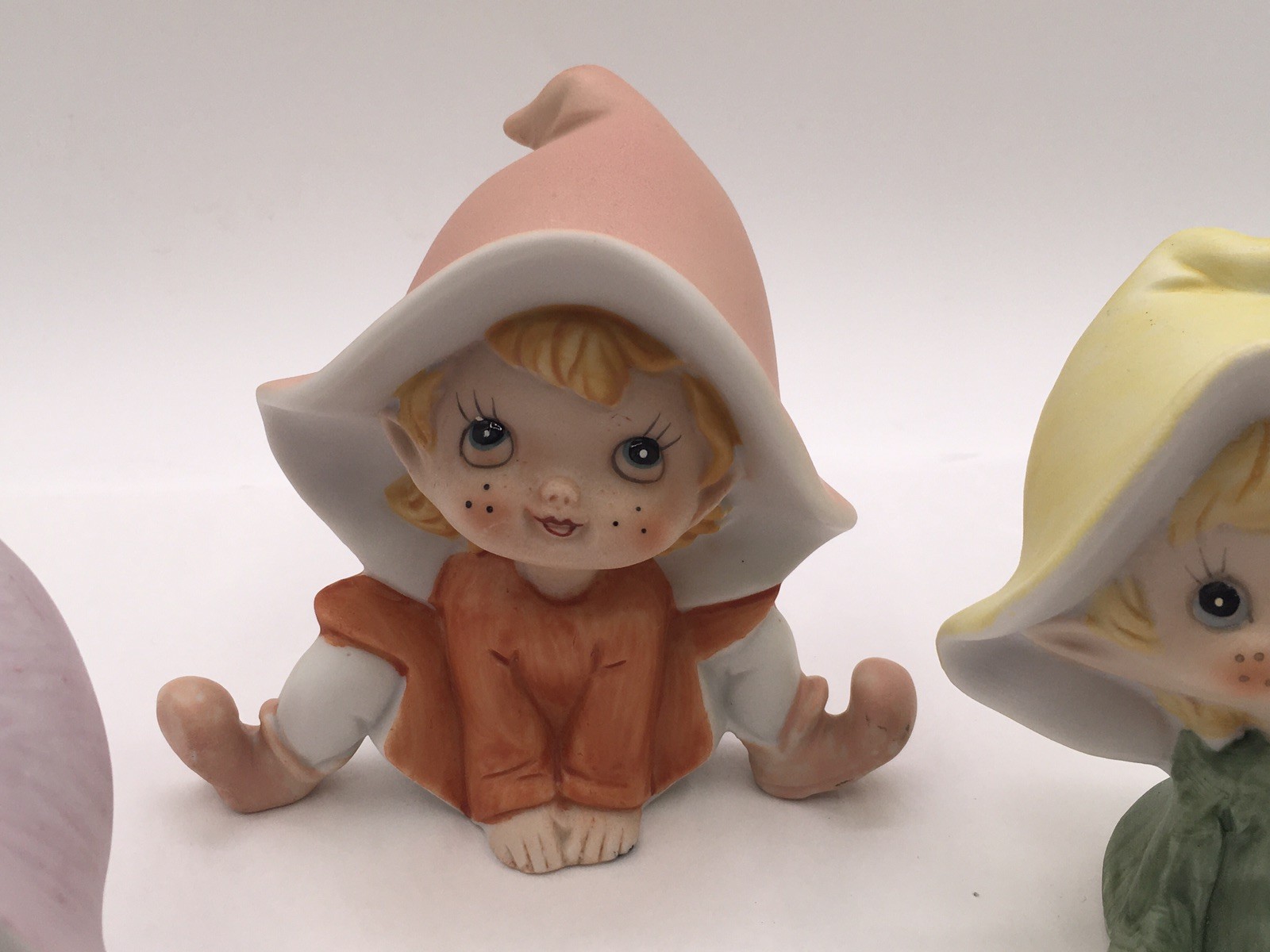 3 Vintage HOMCO Pixie Elves Fairies Figurines 5213 Set From Home Interiors Exc!