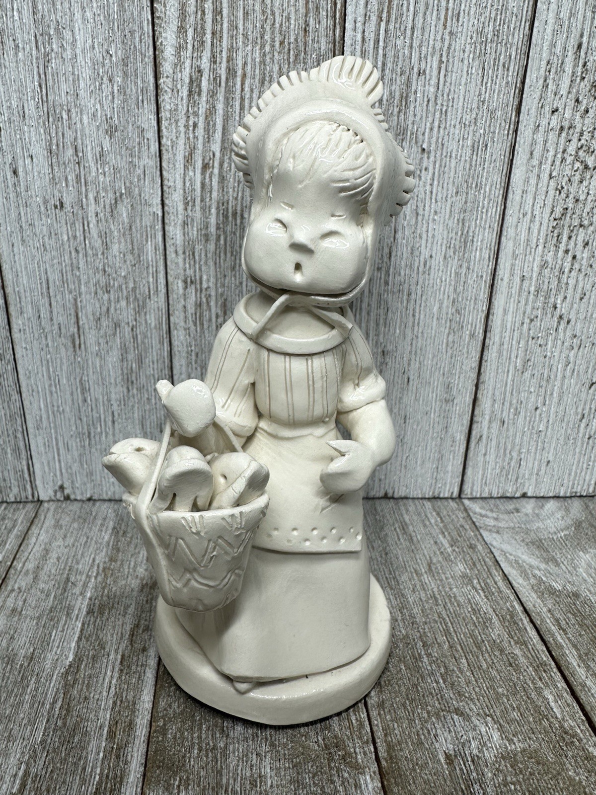 Folk Art Vivian Tanner Clay Figurine “The Wife” 1993 Nova Scotia