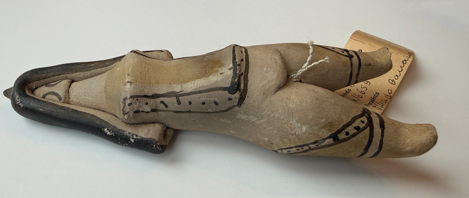 EXC Old Karajá Clay Ritxoko Doll Traditional Fertility Figure Female w FUNAI Tag
