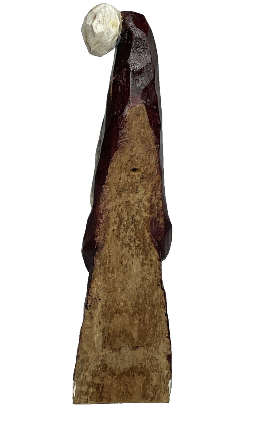 Hand Carved Wood Folk Art Primitive Santa Figure Artist Signed Daryl Boone READ