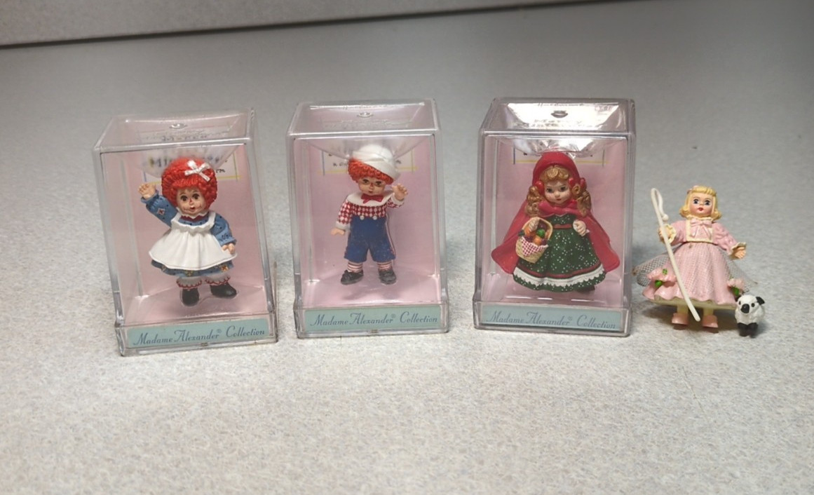 FOUR Hallmark Madame Alexander Raggedy Ann/Andy Mop Top Red Riding Hood Bo Peep