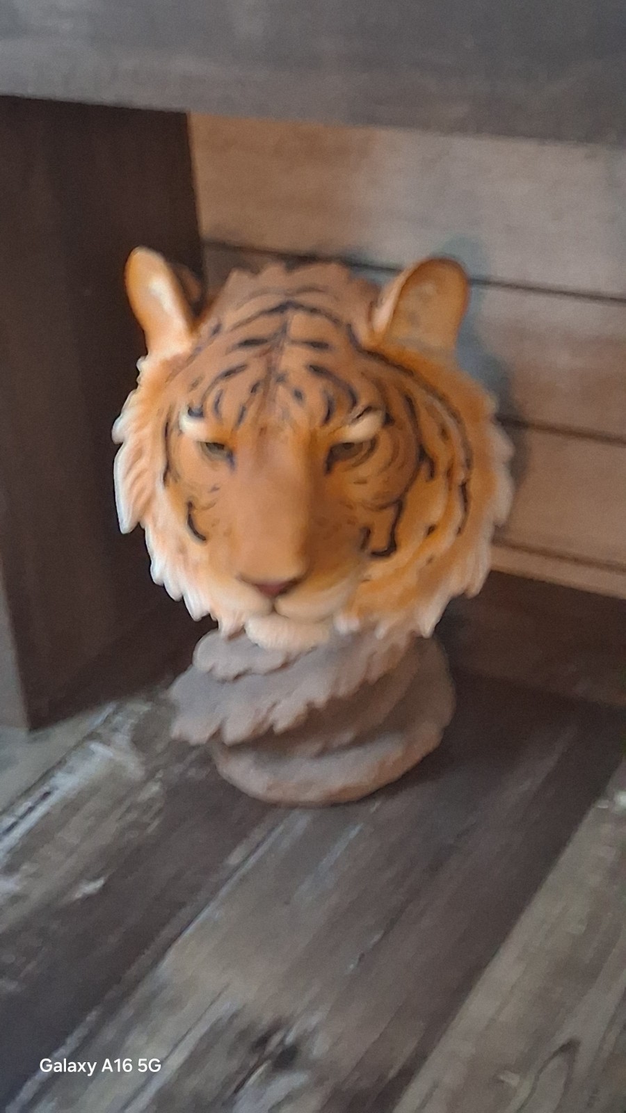 Hand Painted Tiger Resin Wild Animal Figurine Orange White Black Sculpture