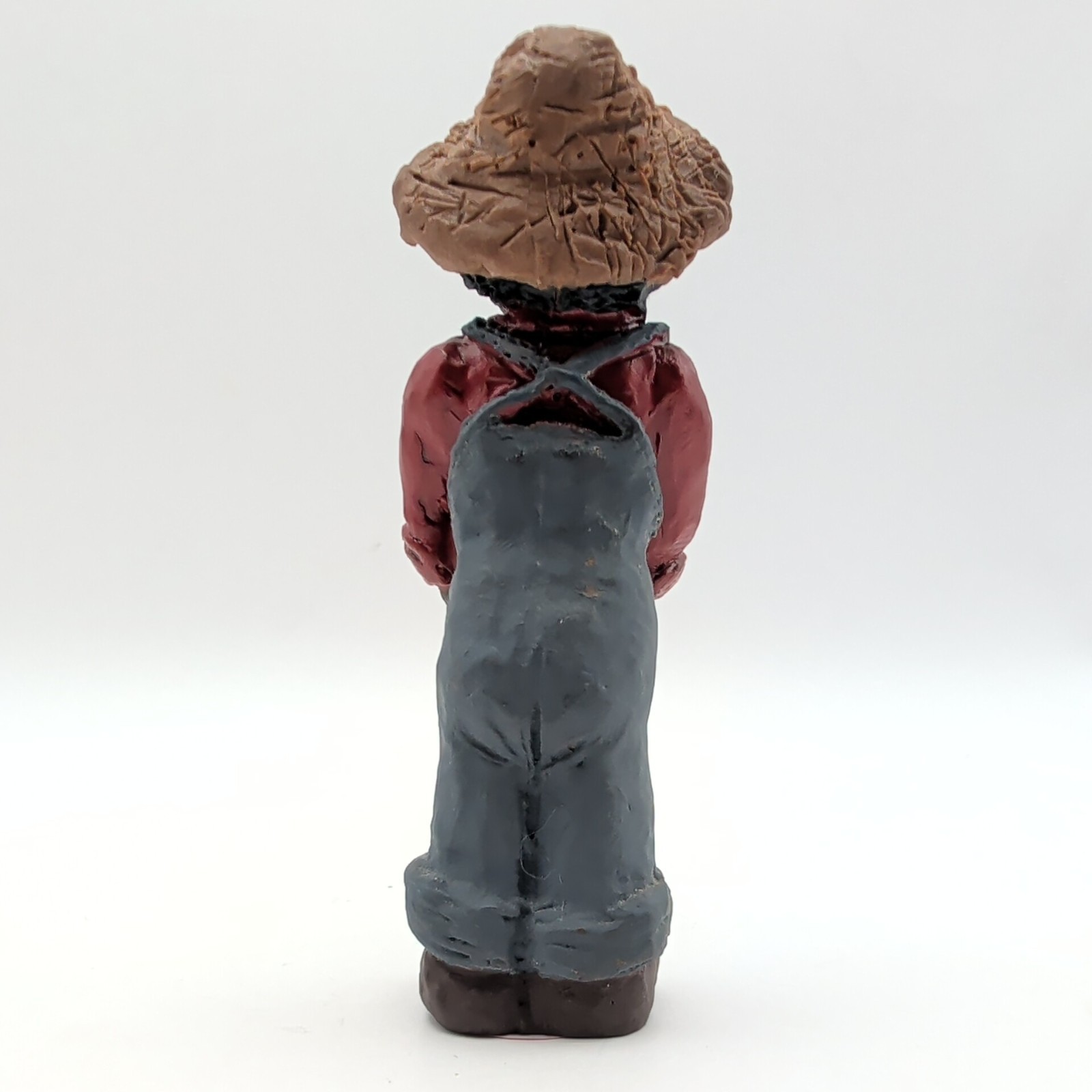 Vintage Black Americana Boy with Puppy Figurine Resin 4″ Tall Straw Hat