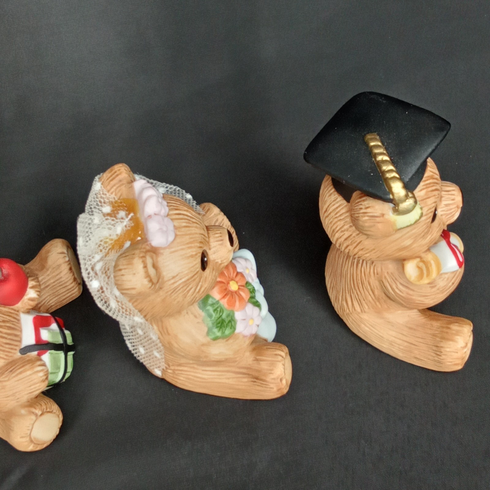Vintage 1980s Home Interiors HomCo Teddy Bear Figurine Set Of 4