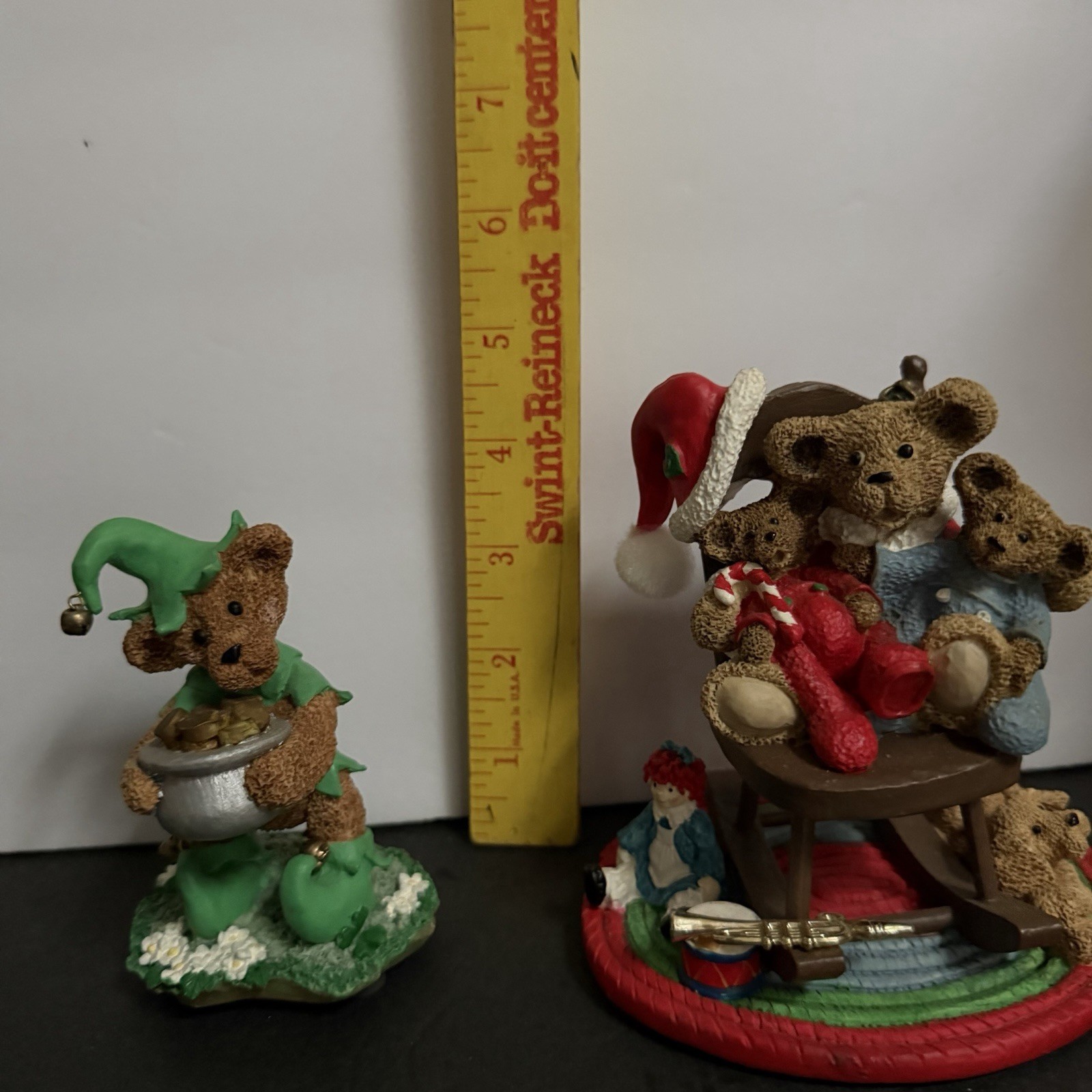 VTG Rare Perpetual Wooden Calendar Bear Of The Month with 12 Teddy Bear Figures